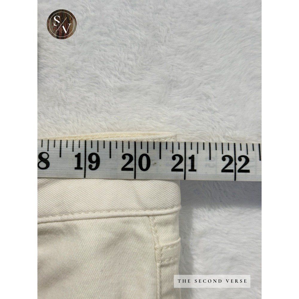 Boden Denim Straight Leg Pants Women Boho Embroidered Raw Hem Cream Size 22 Long - Picture 7 of 13